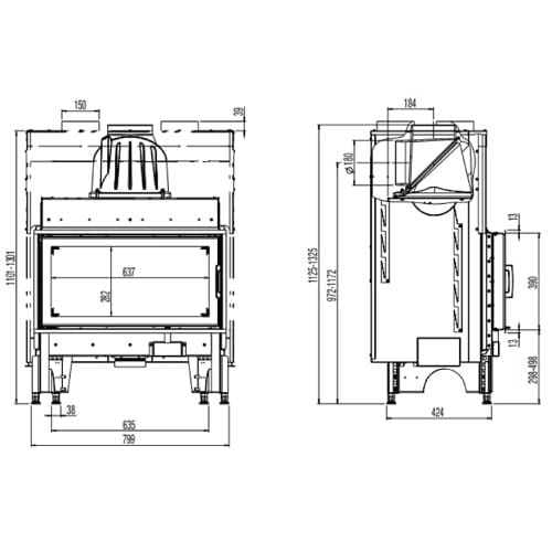Holzeinsatz Austroflamm 75K 2.0 | 10 kW Drehtür