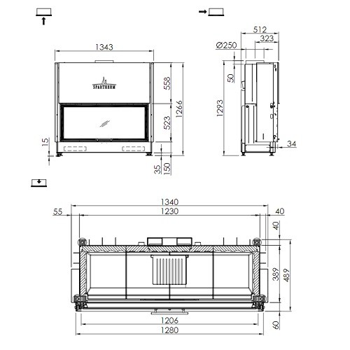 Holzeinsatz Spartherm Varia B-120h 15 kW Schiebetür