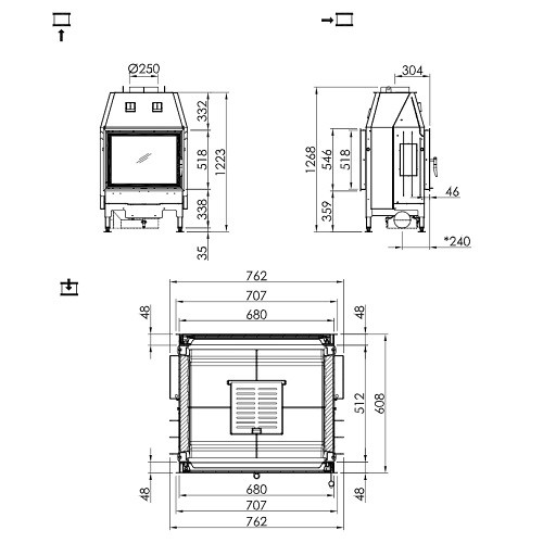 Holzeinsatz Spartherm Varia FD 11,6 kW Drehtür, Tunnel