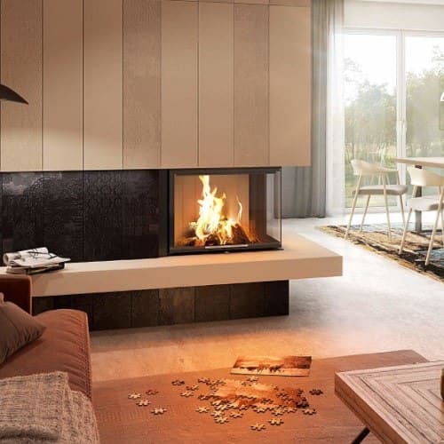 Holzeinsatz Spartherm Varia 2R-68h 9,6 kW Eckkamin, Schiebetür