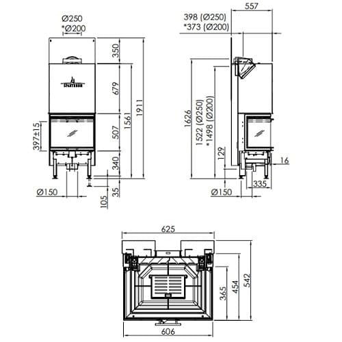 Holzeinsatz Spartherm Arte 3RL-60h 10 kW Schiebetür