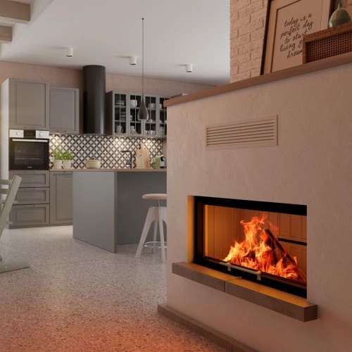 Holzeinsatz Spartherm Varia ASh 7 kW raumluftunabhängig Schiebetür
