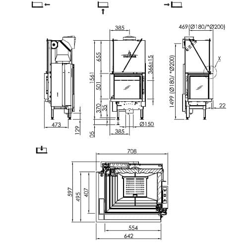 Holzeinsatz Spartherm Premium V-2L-55h 7,9 kW