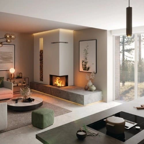 Holzeinsatz Spartherm Premium V-2R-68h 9,6 kW Eckkamin, Schiebetür