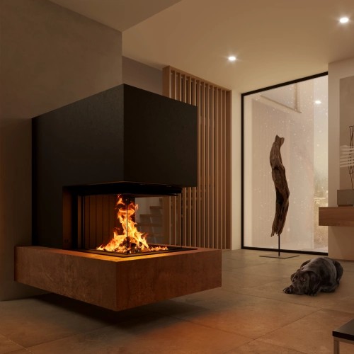Holzeinsatz Spartherm Premium A-U-70h 11,4 kW Panorama-Kamin, Schiebetür