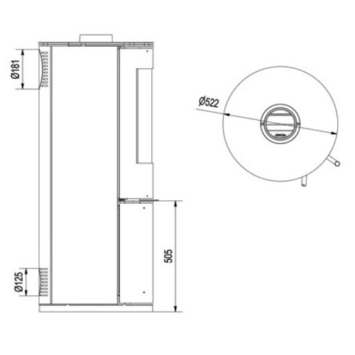 Holzofen Fram Marie 6 kW Wärmespeicher