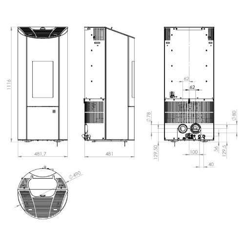 Pelletofen OLSBERG Levana Aqua 3.0 | 8 kW wasserführend raumluftunabhängig