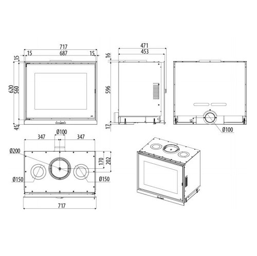 Holzeinsatz MCZ VIVO 70 Q Wood 11,6 kW