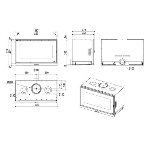 Holzeinsatz MCZ VIVO 90 Q Wood 11,6 kW