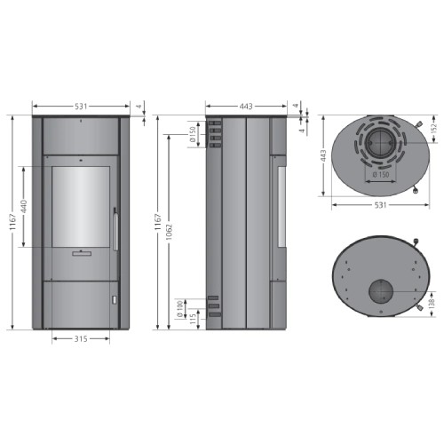 Holzofen Oranier Polar W+ 2.0 | 6,5 kW
