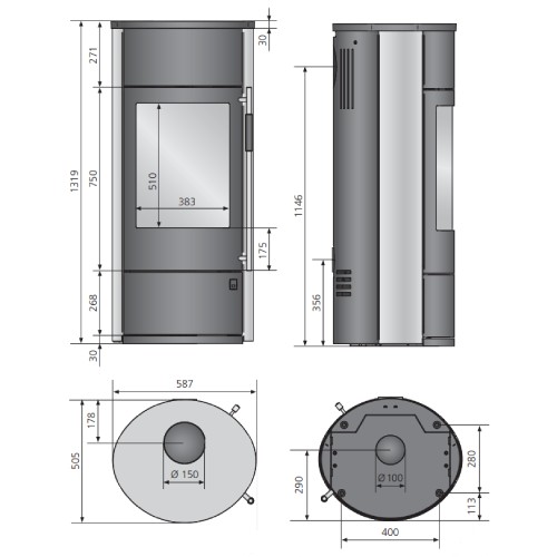 Holzofen Oranier Polar Neo W + | 8 kW Wärmespeicher