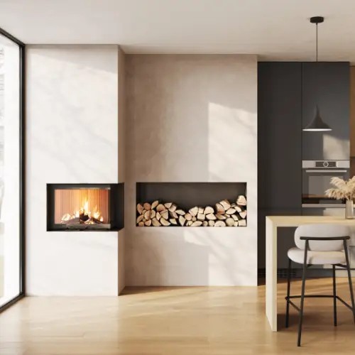 Holzeinsatz SCHMID Ekko L 67(34) s evo 7,5 kW Drehtür