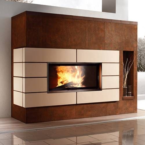 Holzeinsatz SCHMID Lina 120 h Schiebetür 10 kW