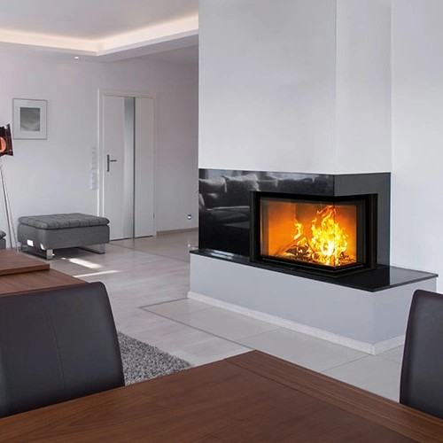 Holzeinsatz SCHMID Ekko R 67(45) h – 9 kW – auf 2 Seiten verglast