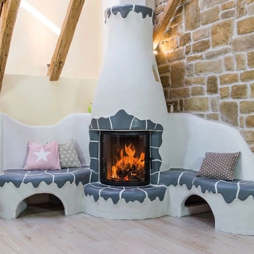 Holzeinsatz SCHMID Ronda 55 s 7 kW Drehtür
