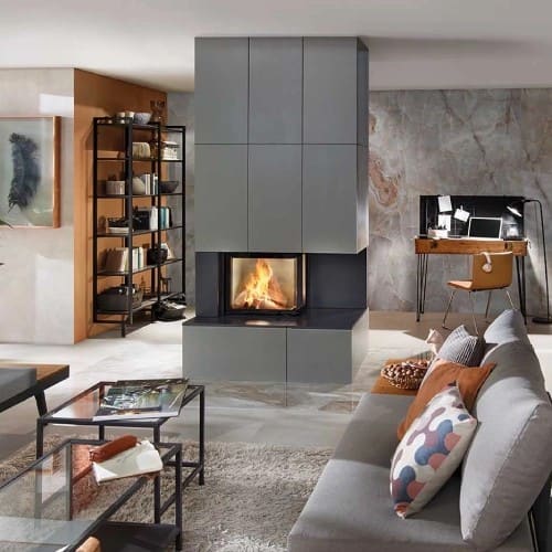 Holzeinsatz SCHMID Ekko L 55(34) h – 7 kW mit vitre angulaire