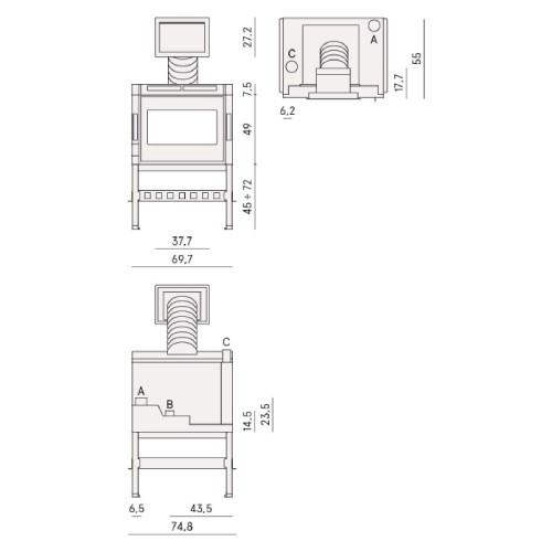 Pelleteinsatz Cadel Zefiro 9 | 9,3 kW