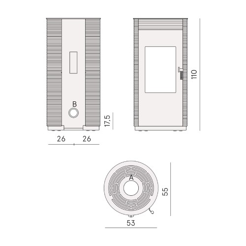 Holzofen Cadel Spin 8 Wood Air 8 kW