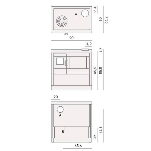 Holz-Küchenherd Cadel Kook 90 | 7,5 kW