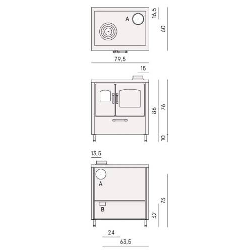 Holz-Küchenherd Cadel Smart 80 | 7,5 kW