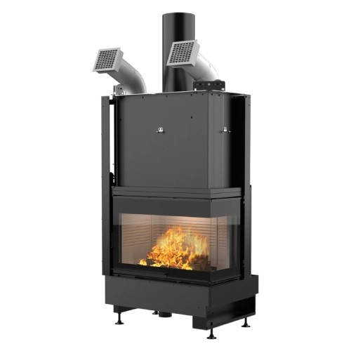 Holzeinsatz Palazzetti Ecomonoblocco WTX 80 N18 Kamin Eck 17,8 kW