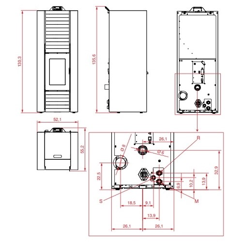 Pelletofen Palazzetti Ecofire Martina Idro Lux 13 | 10,3 kW Hydro