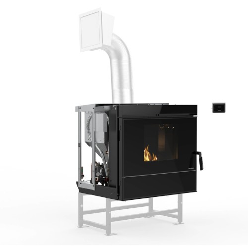 Pellet-Kaminsatz Palazzetti Ecofire Idro TC V20 20,4 kW mit ventilateur d'air ambiant