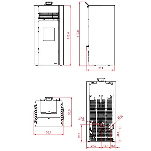 Pelletofen Palazzetti Ecofire Bianca Lux Pro 3 | 12 kW