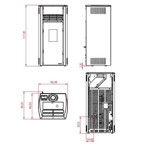 Pelletofen Palazzetti Ecofire Aurora US Pro 2 | 9 kW