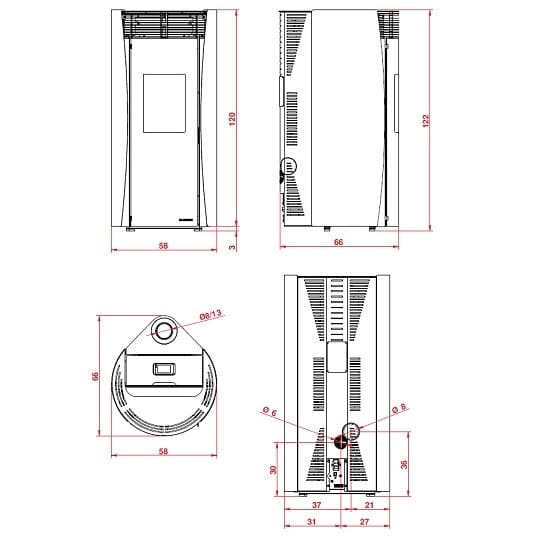 Pelletofen Palazzetti Ecofire Vivienne 9 US Pro 2 | 9 kW
