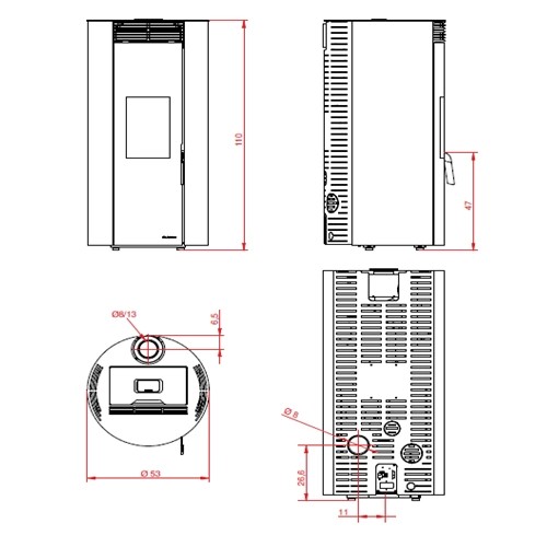 Pelletofen Palazzetti Ecofire Emily TC US 6 kW