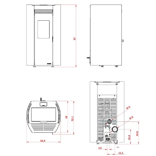 Pelletofen Palazzetti Ecofire Flo TC 6 kW