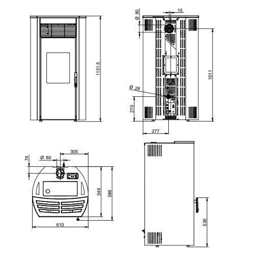 Pelletofen Royal Roberta Air 120 US 12,3 kW