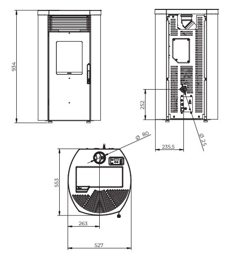 Pelletofen Royal Rondine Air 60 US 6 kW
