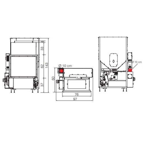 Pellet-Kaminsatz Edilkamin Idropellbox H 30 | 27 kW Hydro