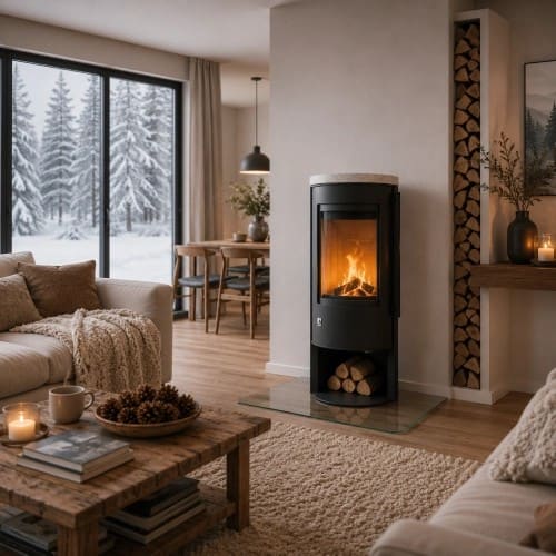 Holzofen Drooff Aprica 2 Trend mit oberer Platte 6 kW