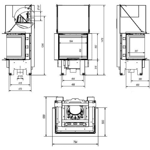 Holzeinsatz Fram 3/60/40 7 kW