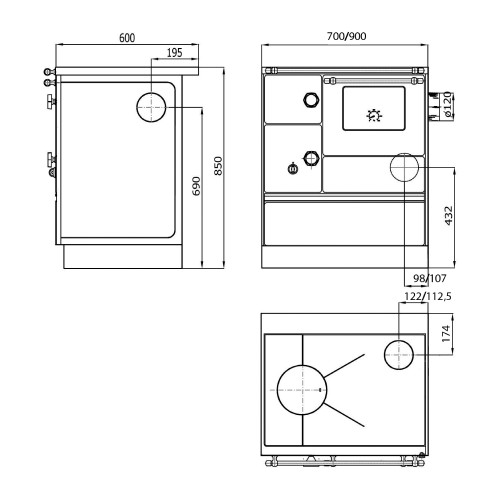 Holz-Küchenherd Westminster Ofen à Festbrennstoff K 176 F/A 70 | 5 kW