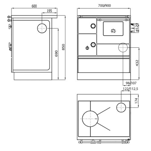 Holz-Küchenherd Westminster Ofen à Festbrennstoff K 176 A/70 | 5 kW