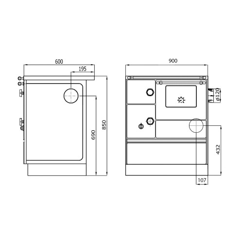 Holz-Küchenherd Westminster Ofen mit fester Brennstoffversorgung K 176 F/A 90 | 5 kW