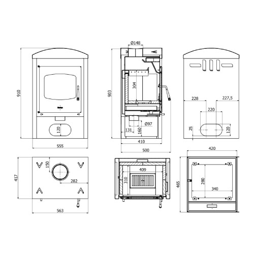 Holzofen HS Flamingo Stavanger 9,2 kW