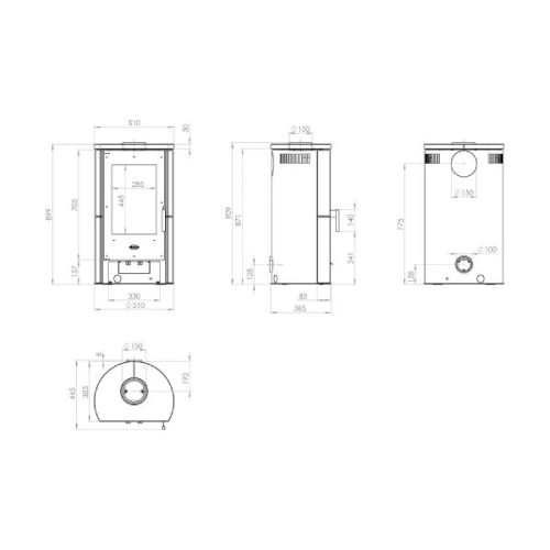 Holzofen Fireplace Lorna 6 kW