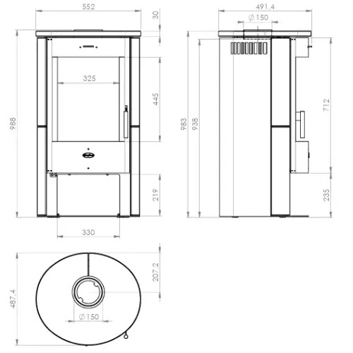 Holzofen Fireplace Zaria 6 kW