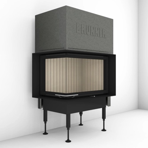 Holzeinsatz Brunner BKH 5.0 Eck 42-66-42 Schiebetür 9 kW