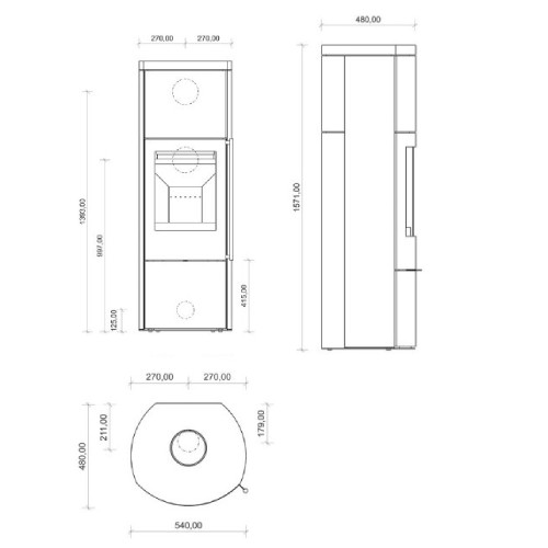 Holzofen Vaio IQ 33 XL Stahl 6,3 kW