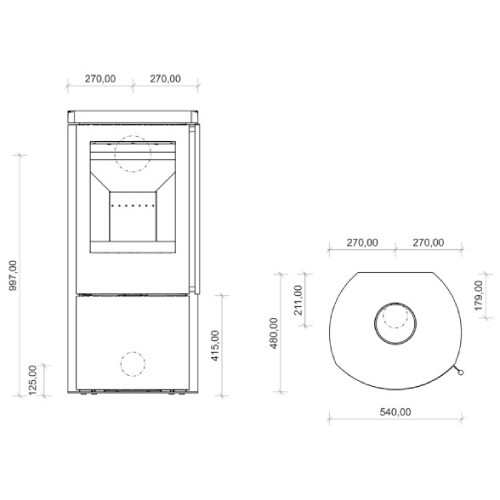 Holzofen Vaio IQ 33 Stahl 6,3 kW