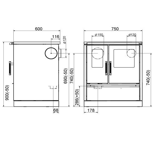 Holz-Küchenherd Wamsler W1-75 | 8 kW