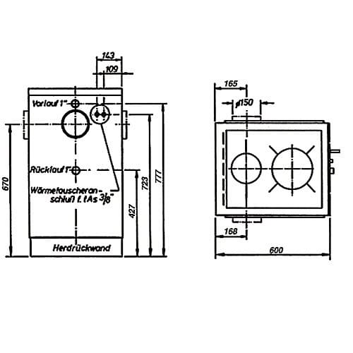 Holz-Küchenherd Wamsler K 158 F 22 kW Hydro