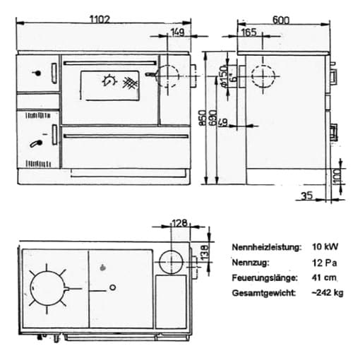 Holz-Küchenherd Wamsler K 170 K 10 kW