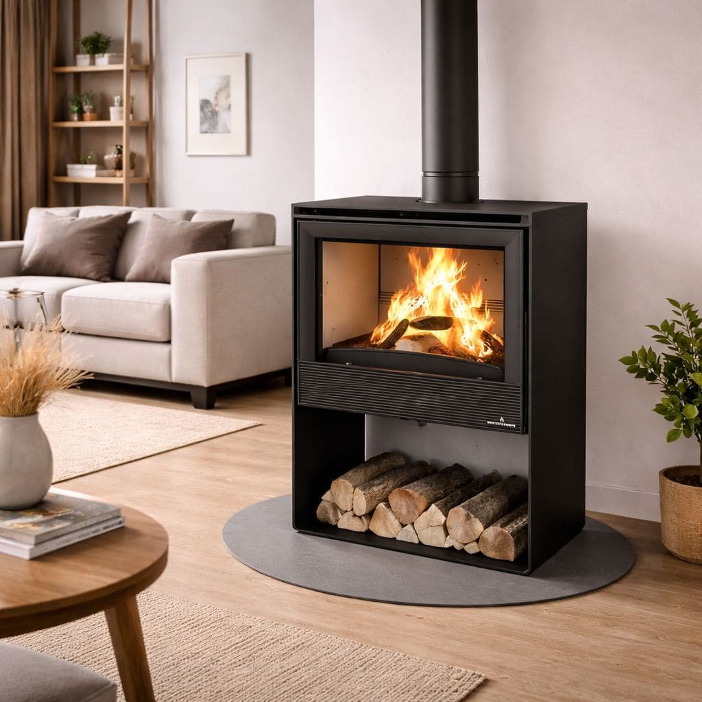 Belüfteter Holzofen, leise anschließbar - BRONPI Kroatien - T 9,5 kW